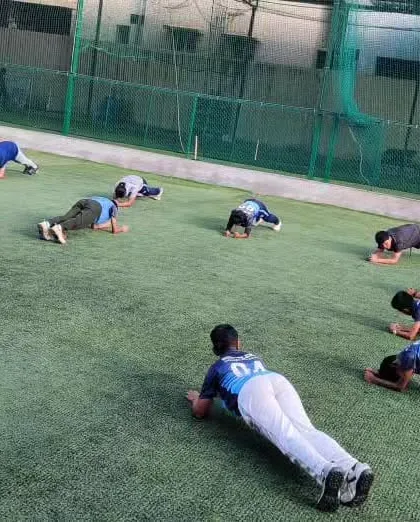 Core strength is the foundation of a powerful athlete. Our U-14 team works on planks and other core exercises, building stability and endurance.