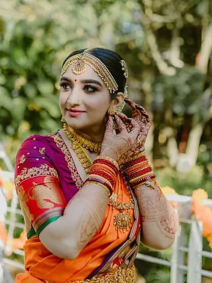 Another beautiful shot of bride Arpitha, getting ready for her big day.