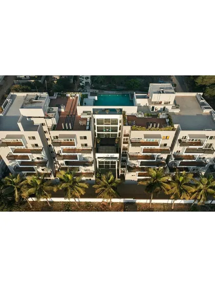The completed 'Treehouse' housing project in Bengaluru, where we deconstructed the typical clubhouse. Social and activity spaces are vertically integrated through the building's core, from the ground floor lobby to the rooftop pool.