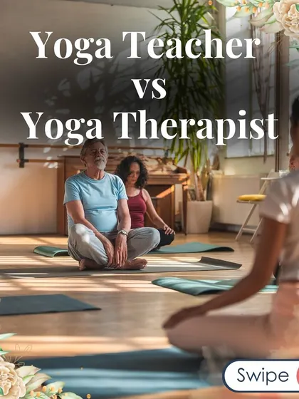 What is the difference between a Yoga Teacher and a Yoga Therapist? This series of images breaks it down. A therapist offers a more specialized, healing-focused approach.