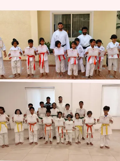 Congratulations to our young karatekas from different batches on earning their new belts. It's wonderful to see them grow in skill and confidence with each level.