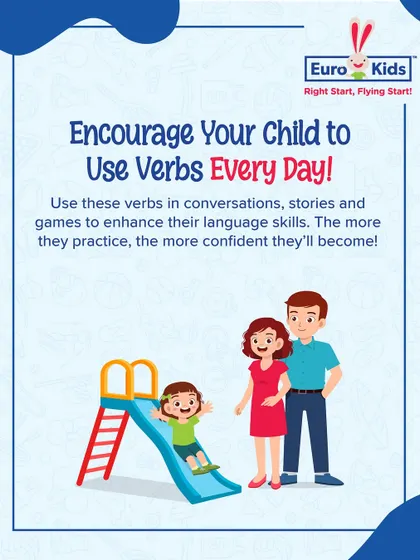 I encourage children to use verbs every day. By incorporating action words into conversations, stories, and games, they enhance their language skills and become more confident speakers.