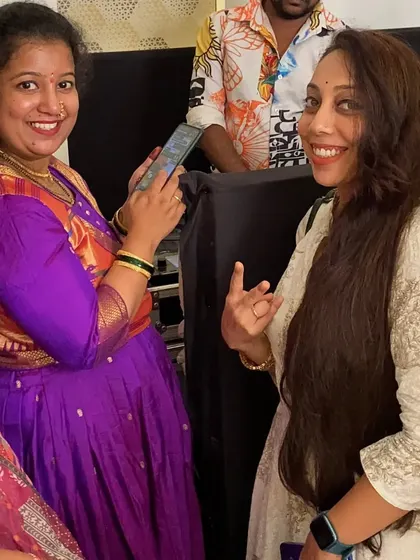 A happy moment with a client after her performance. Appreciation after all the hard work is the best feeling!