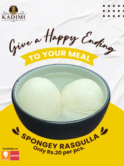 Give a happy ending to your meal with our Spongy Rasgulla. These soft, chenna-based sweets are soaked in a light sugar syrup and are incredibly refreshing.