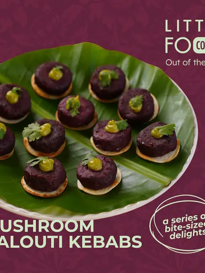 These Mushroom Galouti Kebabs are a vegetarian delight. They are incredibly soft and melt in your mouth, served on a tiny, crisp base for the perfect texture contrast.