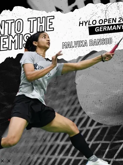 Assuring a medal at the international level. Malvika Bansod is seen here during her semi-finals match at the Hylo Open 2024 in Germany, where she displayed incredible skill and resilience.