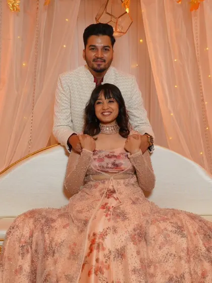 A lovely couple at their engagement. I gave the bride-to-be a soft, pretty look with a focus on fresh skin and romantic curls.