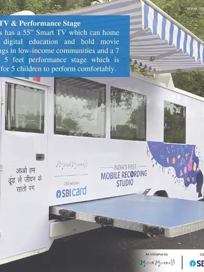 What if a classroom could move? This is our Mobile Music Classroom and Recording Studio, an initiative that brings digital education, creative courses, and a performance stage directly to children in low-income communities.