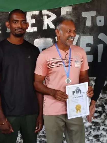 A happy moment for one of our senior members after winning a medal in a boxing competition. His journey is an inspiration and proves that martial arts is a lifelong pursuit.