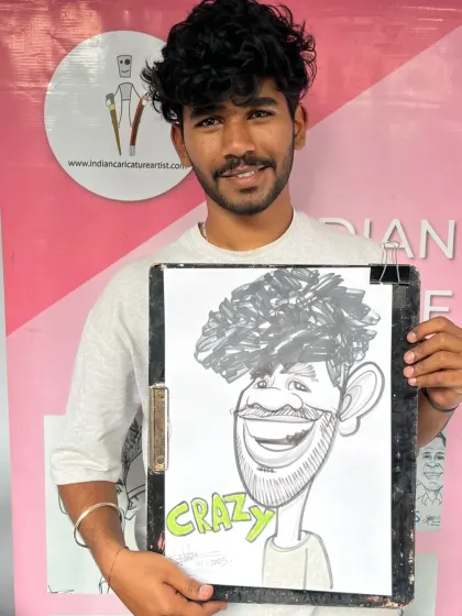 This young man's "Crazy" caricature perfectly matched his energetic personality.