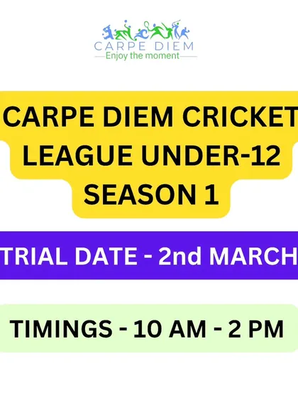 Announcing our third trial date on March 2nd. We provide multiple opportunities for talented kids to showcase their abilities. Don't miss your chance to join our Cricket ka Mahakumbh.