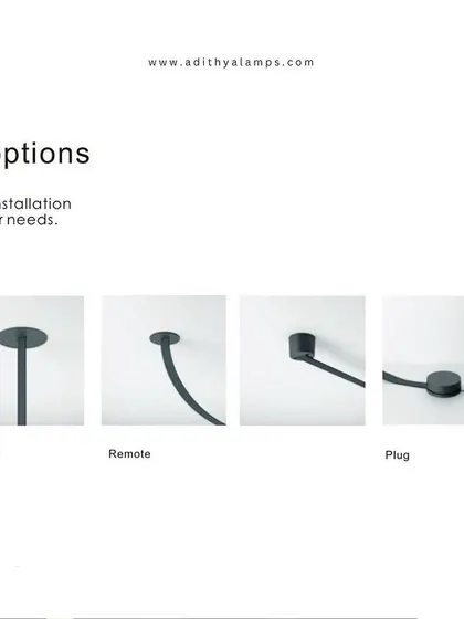 An informational graphic detailing the different electrical connection options for our Braided Tape Series. You can choose from surface-mounted, built-in, remote, or plug-in options to suit your specific installation needs.