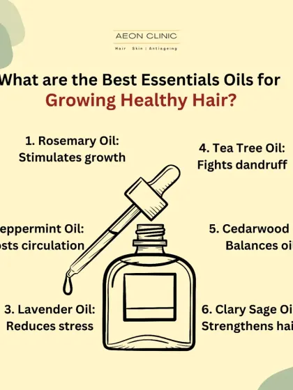 Essential oils can support healthy hair. Rosemary oil stimulates growth, peppermint boosts circulation, and tea tree oil helps fight dandruff.