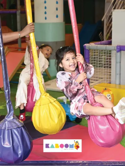 Swing into happiness! Our padded pendulum swings are a fun and safe way for kids to feel the thrill of flying, with our staff always nearby to lend a hand.
