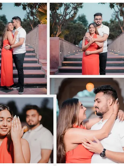 This collage is filled with genuine emotion, from a heartfelt laugh to a gentle kiss on the cheek, showcasing the couple's deep affection and joy.