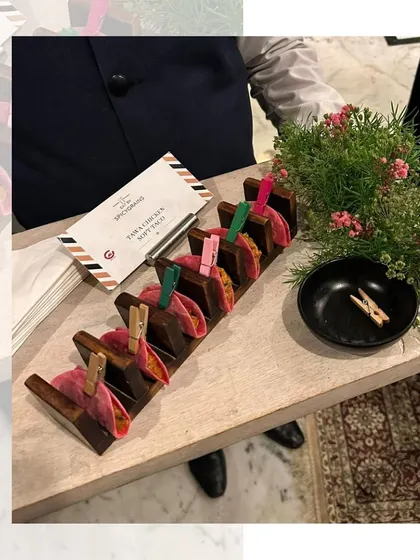 Our take on mini tacos, held together with cute little clothespins. A playful and creative way to serve a party favourite.