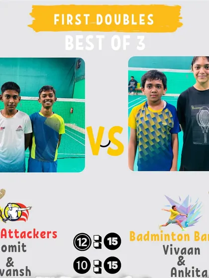 A First Doubles match from Day 1. The Badminton Bandits secure another win.