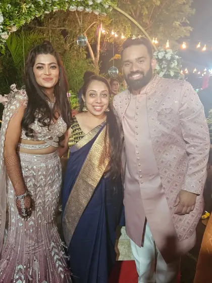 With the beautiful bride and groom. It was a pleasure choreographing for their special day.