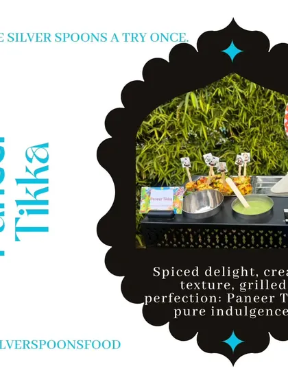 For a fun Barnyard themed party, we served classic Paneer Tikka. Our graphic highlights this spiced, grilled delight, a favorite at any celebration.
