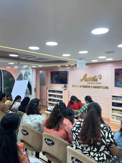 A full view of our nail art class, where students are deeply engaged in their work.