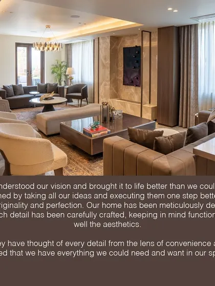 A client's home where our design and furniture came together to create a space that is both beautiful and functional. This living area was meticulously designed to reflect the client's vision.