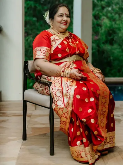 A beautiful portrait of the mother of the bride. Her makeup was designed to look flawless in photos while still feeling light and comfortable.