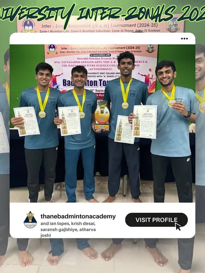 Our players who led Team Mumbai Suburban to a Gold Medal victory in the Team Event at the University Inter-Zonals 2024.