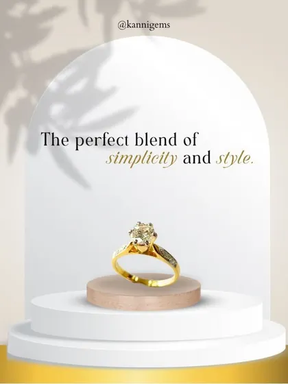 Here is the perfect blend of simplicity and style. This diamond ring speaks volumes in whispers, with a sleek gold band and a radiant sparkle. It is a reminder that the most stunning things just need to shine in their own way.