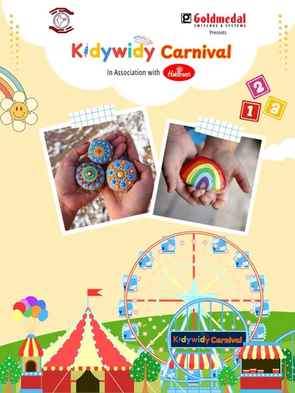 A snapshot of the beautiful stone painting crafts from our partnership with Discovery Kids at the KidyWidy Carnival.