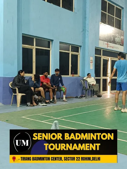 Players and spectators enjoying a Senior Badminton Tournament at our Rohini Sector 22 centre. We regularly host competitive events for the local badminton community.