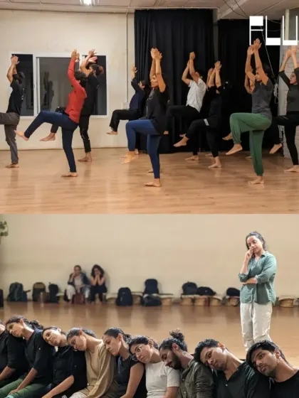 From warm-ups to intricate choreography, this collage shows different stages of our dance production rehearsals.