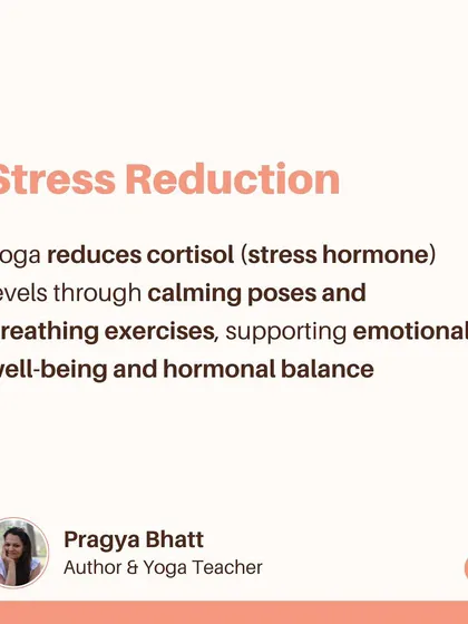 Yoga is a powerful tool for stress reduction. Calming poses and breathing exercises, known as pranayama, reduce cortisol levels, which directly supports emotional well-being and hormonal balance in the postpartum phase.