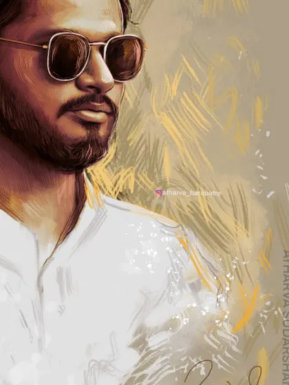 A close-up of a birthday portrait for a dear friend. The focus here is on the sharp details of the sunglasses and the texture of the beard, creating a cool and stylish custom art piece.