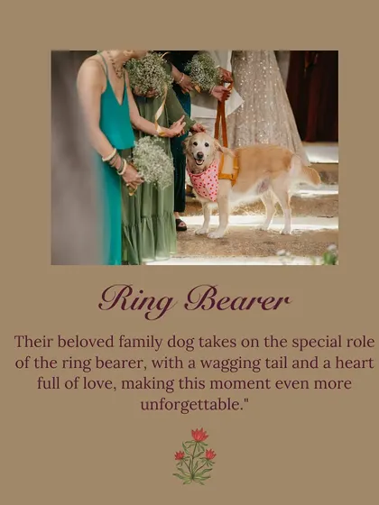 A graphic explaining the role of the furry ring bearer. It's a delightful surprise for guests and makes for an unforgettable moment.
