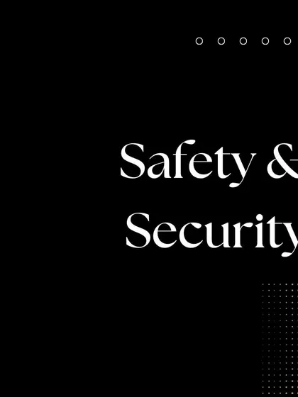 The phrase "Safety & Security" is shown, highlighting my dual focus. I aim to protect you from external threats while also creating a safe living environment through smart automation, especially for seniors or families with children.