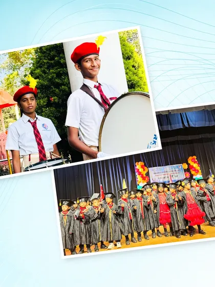 The school band and our preschool graduates, a perfect blend of discipline and innocence, both playing a part in the day's celebrations.