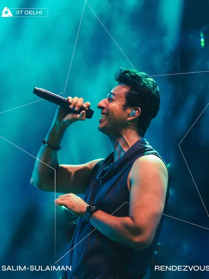 Salim Merchant of Salim-Sulaiman in a moment of pure joy during his set at Rendezvous, IIT Delhi.