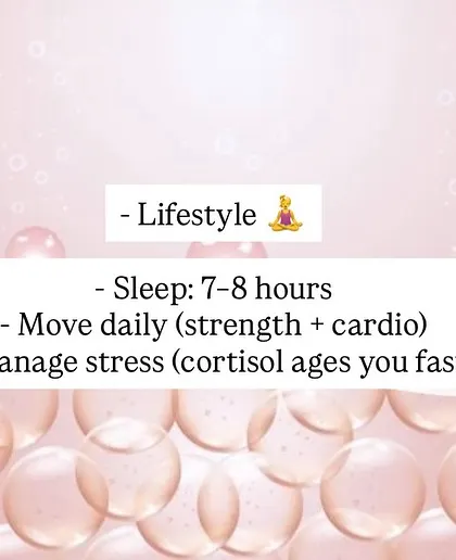 Your lifestyle directly impacts how your skin ages. Getting 7-8 hours of sleep, moving daily, and managing stress are crucial for preventing the rapid aging caused by high cortisol levels.