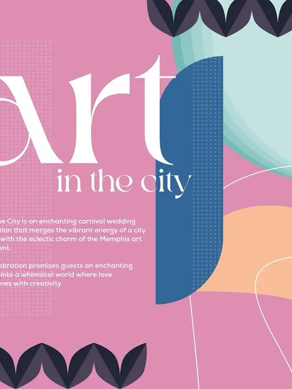 The official graphic for the 'Art in the City' theme, capturing its eclectic mix of shapes, colors, and creative energy.