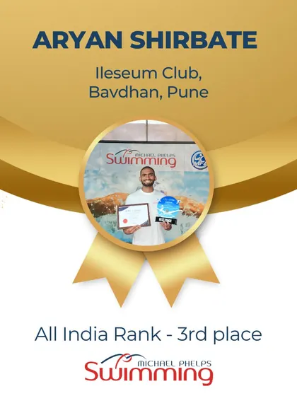 Congratulations to Coach Aryan Shirbate from The Ileseum Club in Bavdhan, Pune, for achieving the 3rd place All-India Rank. His expert guidance is a key part of our success in Pune.