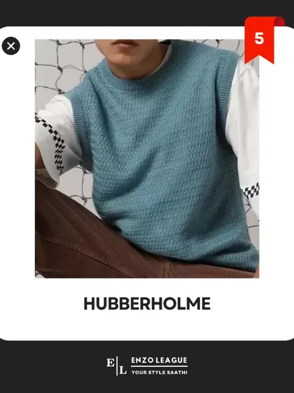 This light blue textured vest from Hubberholme offers a softer, more casual approach to winter layering. It works well with both jeans and chinos for a relaxed yet stylish outfit.