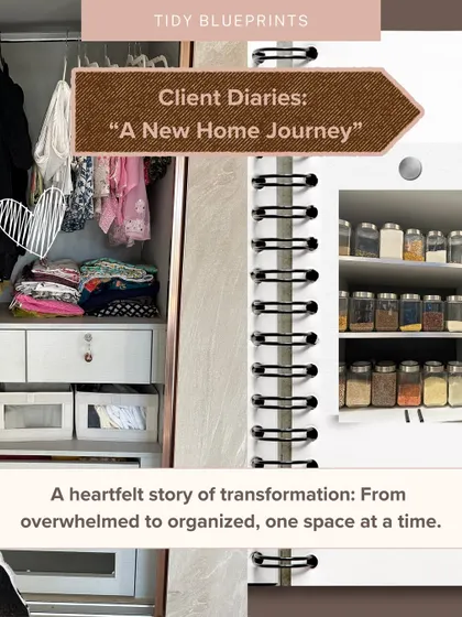 Part of a new home journey for a client. We created thoughtful wardrobe zones for every family member, including this beautifully organized closet section with folded clothes and hanging items.