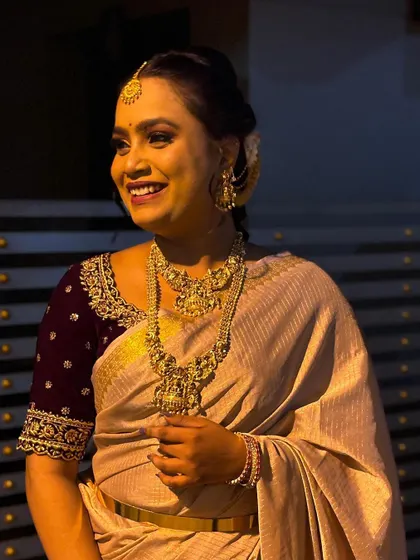 A happy and bright shot from the same photoshoot, showing how the makeup looks when you smile. The goal is always to create a look that feels as good as it looks.