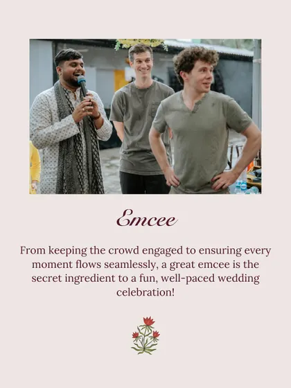 A great emcee is key to a fun, well-paced event. We work with professional emcees who can engage the crowd, guide the flow of events, and ensure everyone has a fantastic time.