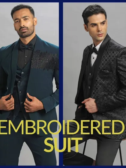An essential suit style: The Embroidered Suit. Add a touch of luxury and detail with an intricately embroidered piece.