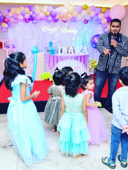 A great party needs a great host. As your emcee, we engage with guests, especially the little ones, leading fun games and activities to keep the energy high and ensure everyone is part of the celebration.