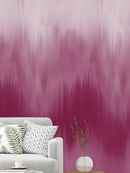 This magenta ombre design features a vertical streaking effect, creating a sense of movement and texture. It's a dramatic choice for a modern and stylish interior.