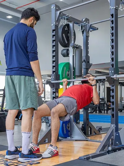 A close-up of the inverted row assessment, a key test of an athlete's relative strength.