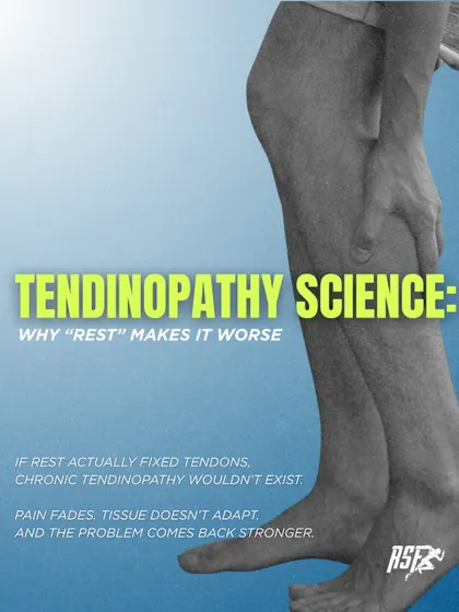We challenge outdated fitness myths with evidence. This infographic explains a core principle of our rehabilitation philosophy: tendinopathy is a load management failure, and correct, progressive loading is the only way to rebuild tissue capacity and prevent recurrence.