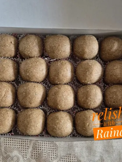 Multi-Millet Laddoos made from a high-quality flour blend of Ragi, Bajra, Jowar, and Whole Wheat. I add powdered almonds and gond to make them extra nutritious, perfect for choosy eaters.